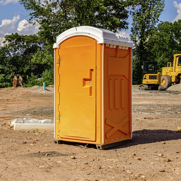 can i customize the exterior of the porta potties with my event logo or branding in Forksville